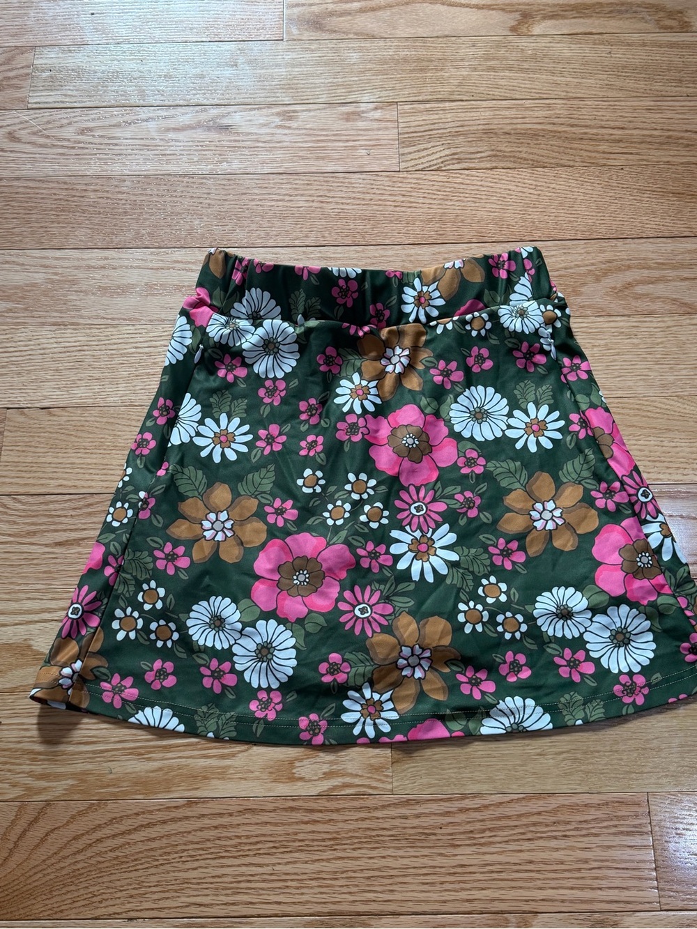 XS Like New Smith & Quinn Floral sport skorts skirt Olive Green and Pink